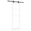 vidaXL Porte coulissante Blanc 78 x 232 cm Bois de pin massif et verre