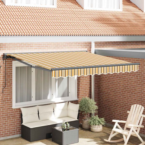 vidaXL Auvent R&eacute;tractable Jaune et Gris 300 x 250 cm