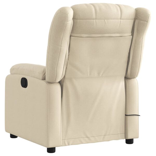 vidaXL Fauteuil de massage inclinable cr&egrave;me tissu
