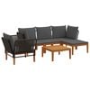 vidaXL 6 pcs Bois d'acacia massif et corde Naturel