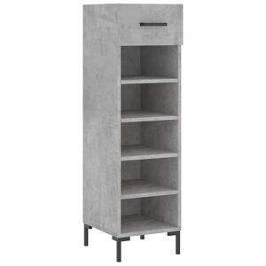 vidaXL Armoire &agrave; chaussures gris b&eacute;ton 30x35x105 cm bois d'ing&eacute;nierie