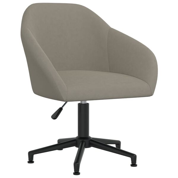 vidaXL Chaise pivotante de bureau Gris clair Velours