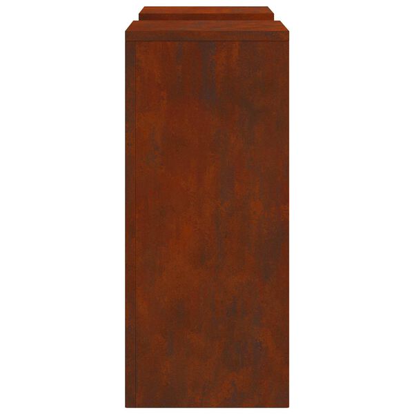 vidaXL Support de Plante 2 pcs Rouill&eacute; 24 x 24 x 55 cm Acier patin&eacute;