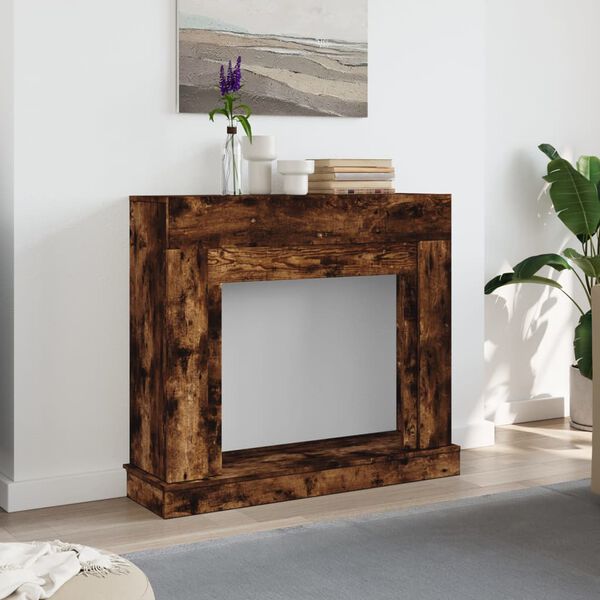 VidaXL Cadre de chemin&eacute;e ch&ecirc;ne fum&eacute; 100x30x87,5 cm bois d'ing&eacute;nierie