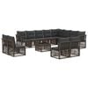 vidaXL Ensemble de canap&eacute; de jardin 13 pc 12 place Gris polyrotin