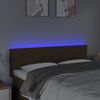 vidaXL T&ecirc;te de lit &agrave; LED Marron Fonc&eacute; 144x5x78/88 cm Tissu