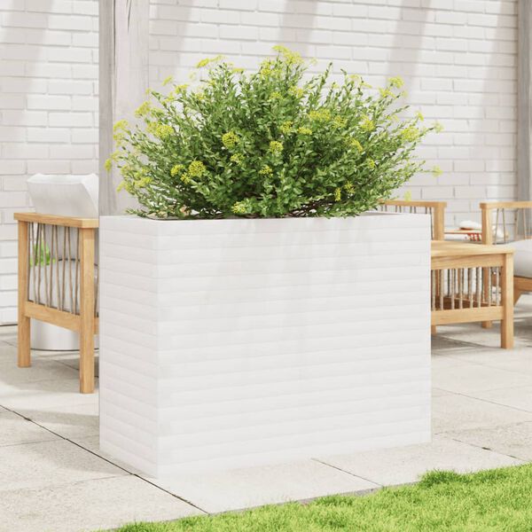 vidaXL Jardini&egrave;re blanc 90x40x68,5 cm bois de pin massif