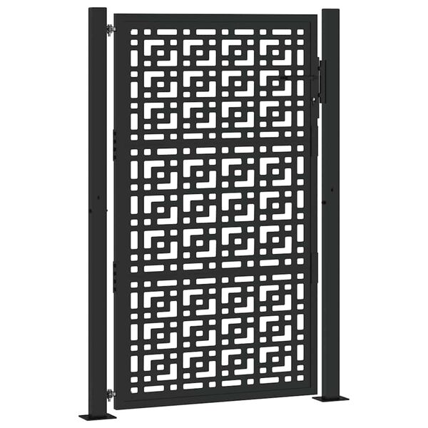 vidaXL Portail de jardin noir 100x150 cm en acier avec croix