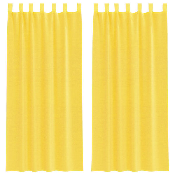 vidaXL Rideaux en voile avec passe-tringles 2 pcs jaune