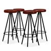 vidaXL Ensemble de bar 9 pcs Bois d'acacia solide et cuir véritable