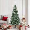 vidaXL Sapin de No&euml;l artificiel pr&eacute;-&eacute;clair&eacute; Vert 180 cm PVC et m&eacute;tal