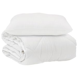 vidaXL Couette avec oreiller 2 pcs Blanc Microfibre