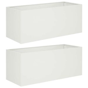 vidaXL Cache-pot de jardin 2 pc Blanc 80 x 40 x 40 cm
