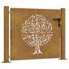 vidaXL Portail de jardin 100x100 cm en acier Corten avec motif arbre