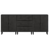 vidaXL Armoires lat&eacute;rales 3pcs noir 60x33x75cm bois massif de manguier