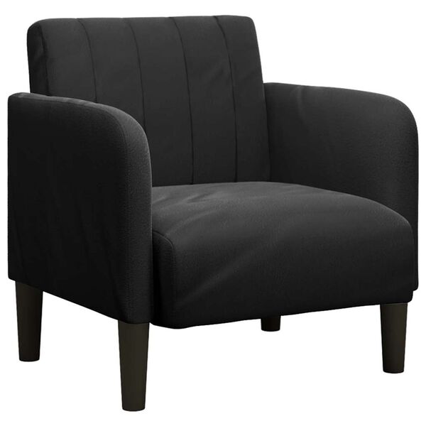 vidaXL Fauteuil avec accoudoirs noir 54 cm velours