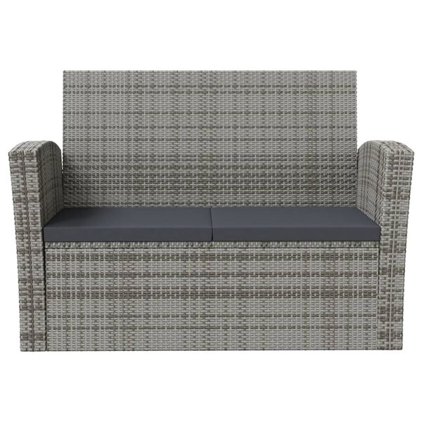 vidaXL Salon de jardin 8 pcs avec coussins R&eacute;sine tress&eacute;e Gris