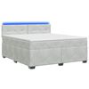 vidaXL Lit de box spring avec matelas et LED Gris clair 140 x 200 cm