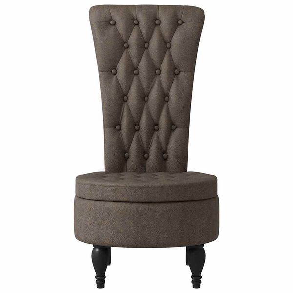 vidaXL Fauteuil à pantoufle Gris foncé 56,5 x 70 x 110 cm Simili daim