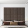 vidaXL Panneaux muraux 12 pcs Taupe 30x30 cm Tissu 1,08 m&sup2;