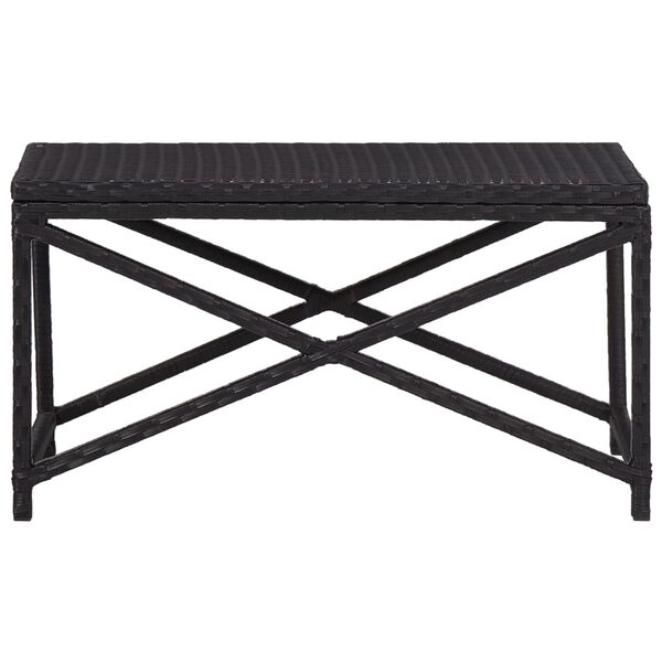vidaXL Banc de jardin 80 cm R&eacute;sine tress&eacute;e Noir