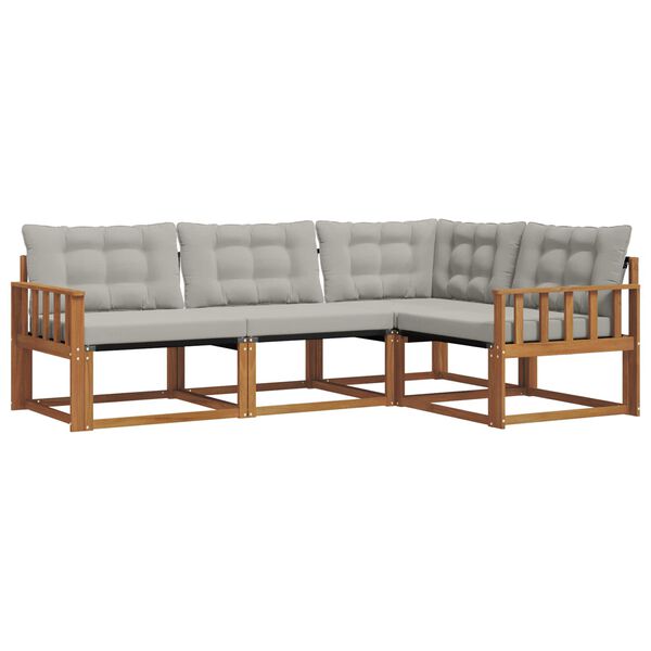 vidaXL Ensemble de canap&eacute;s d'ext&eacute;rieur 4 pcs Gris Naturel et Clair