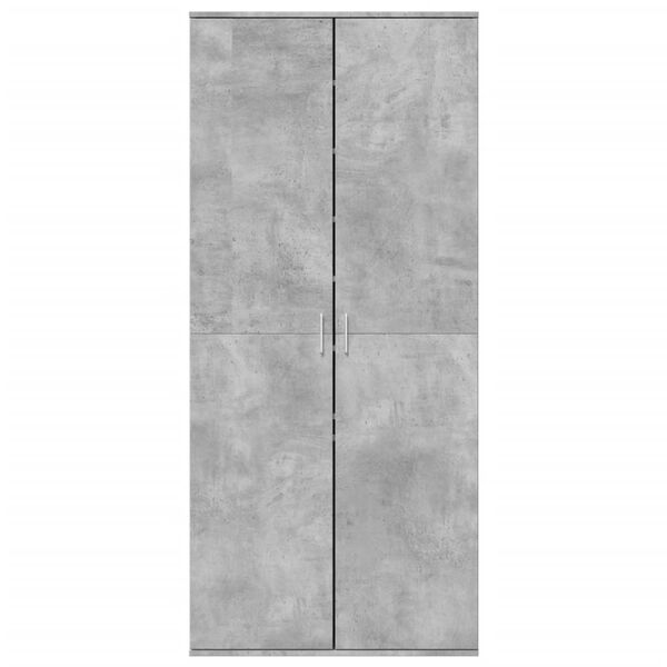 vidaXL Armoire &agrave; chaussures Gris b&eacute;ton 80x39x178 cm Bois d'ing&eacute;nierie