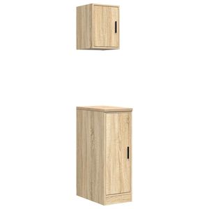 vidaXL Armoires de garage 2 pcs ch&ecirc;ne sonoma bois d'ing&eacute;nierie