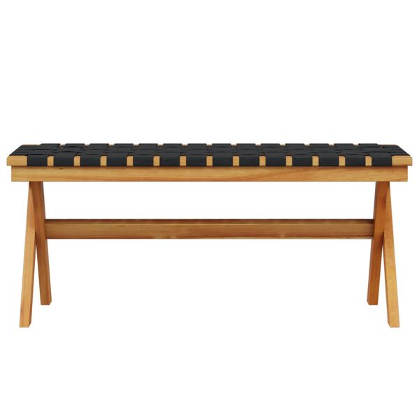 vidaXL Banc de jardin noir bois massif d'acacia et tissu