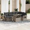 vidaXL Salon de jardin 8 pcs avec coussins gris clair r&eacute;sine tress&eacute;e
