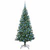 vidaXL Sapin de No&euml;l artificiel pr&eacute;-&eacute;clair&eacute; Vert 180 cm PVC