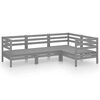 vidaXL Salon de jardin 4 pcs Bois de pin massif Gris