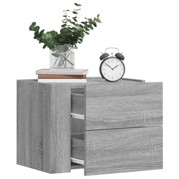 vidaXL Table de chevet murale sonoma gris 45x30x35 cm