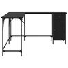 vidaXL Bureau Ch&ecirc;ne noir 141 x 141 x 75 cm Bois d'ing&eacute;nierie