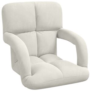 vidaXL Fauteuil de sol ajustable Cr&egrave;me Velours