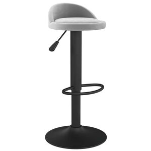 vidaXL Tabouret de bar Gris clair Velours