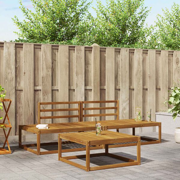 vidaXL Ensemble de canap&eacute;s d'ext&eacute;rieur 3 Pi&egrave;ce Naturel