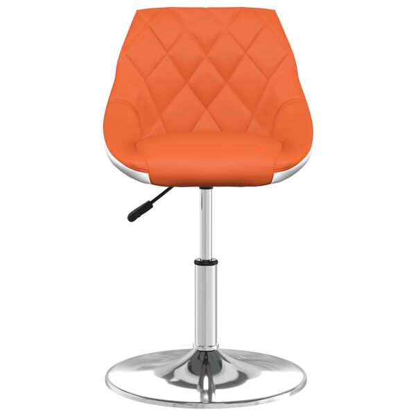 vidaXL Chaise de salle &agrave; manger Orange et blanc Similicuir