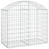 vidaXL Panier de gabions arqu&eacute; 100x50x80/100 cm Fer galvanis&eacute;