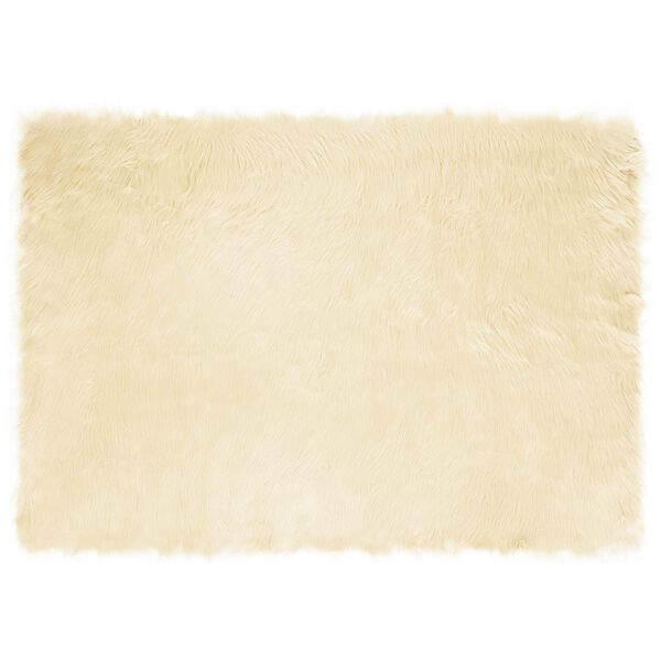 vidaXL Tapis en fausse Tafalla Cr&egrave;me 120 x 170 cm Polyester