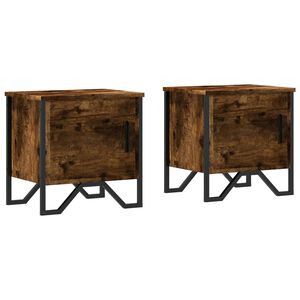 vidaXL Tables de chevet 2 pcs ch&ecirc;ne fum&eacute; 40x30x40 cm bois d'ing&eacute;nierie