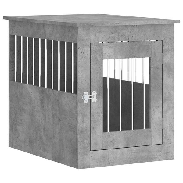 vidaXL Meuble de cage pour chiens gris b&eacute;ton 55x75x65 cm