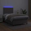 vidaXL Sommier &agrave; lattes de lit matelas LED gris 120x190 cm similicuir