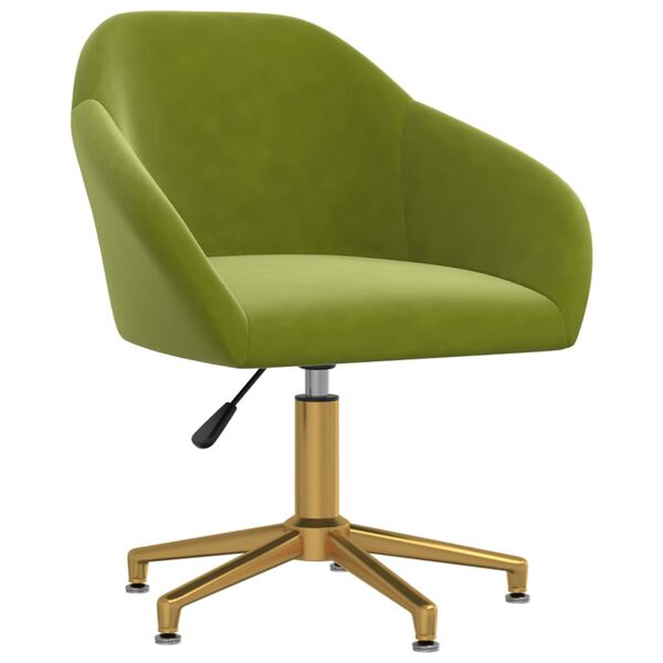 vidaXL Chaise pivotante de bureau Vert clair Velours