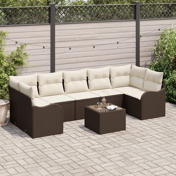 vidaXL Ensemble de canap&eacute; de jardin Marron 55 x 55 x 37 cm polyrotin