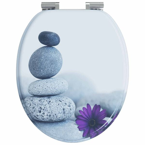 vidaXL Si&egrave;ge de toilette Gris 44 x 38 cm Panneau MDF