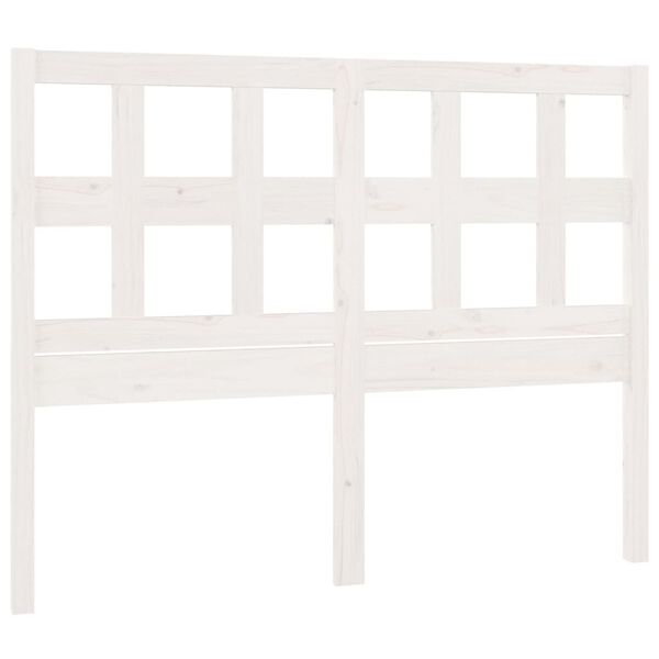 vidaXL T&ecirc;te de lit Blanc 140,5x4x100 cm Bois massif de pin