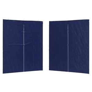 vidaXL Mur de tente de f&ecirc;te 2 pc 200 x 195 cm Bleu PE et acier