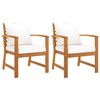vidaXL Chaises de jardin lot de 2 et coussin cr&egrave;me Bois acacia massif