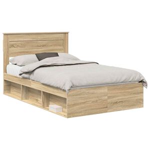 vidaXL Cadre de lit Sonoma 120 x 190 cm Bois de pin massif